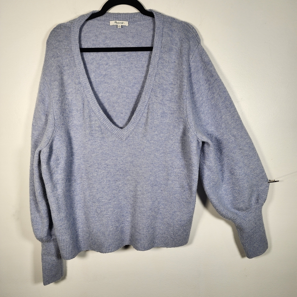 Women's V-Neck Light Blue Sweater